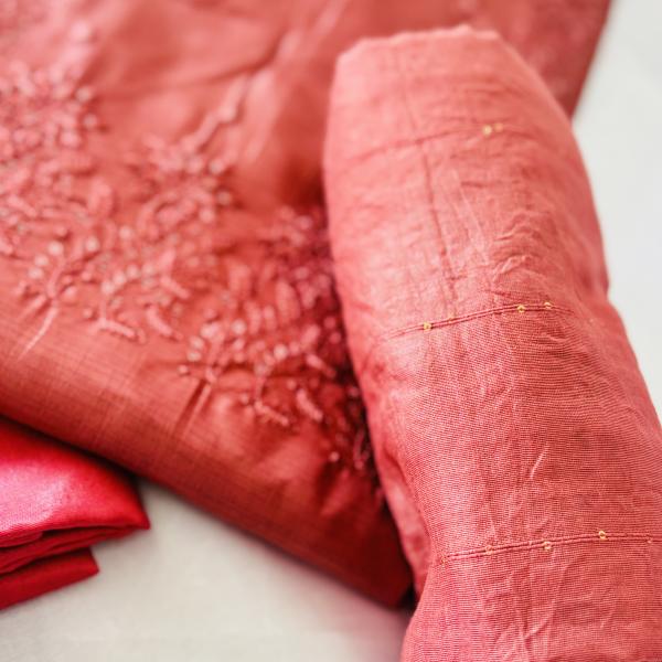 Unstitched churidar silk material