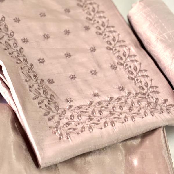 Unstitched churidar silk material