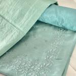 Unstitched churidar silk material