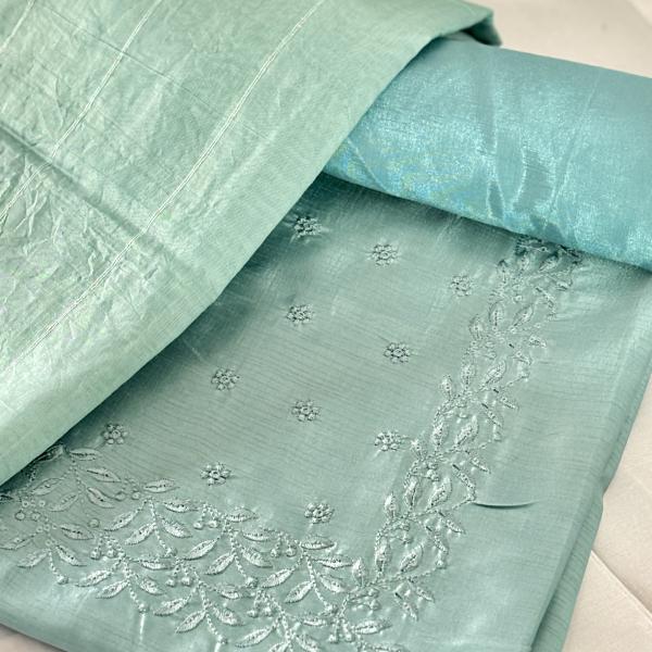 Unstitched churidar silk material