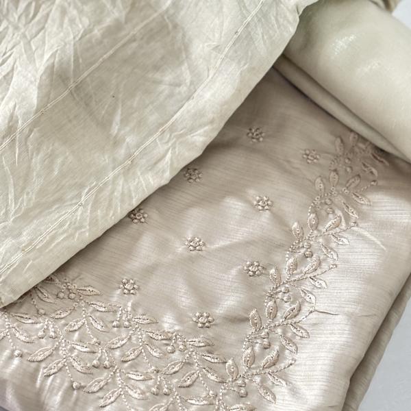 Unstitched churidar silk material