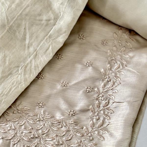 Unstitched churidar silk material