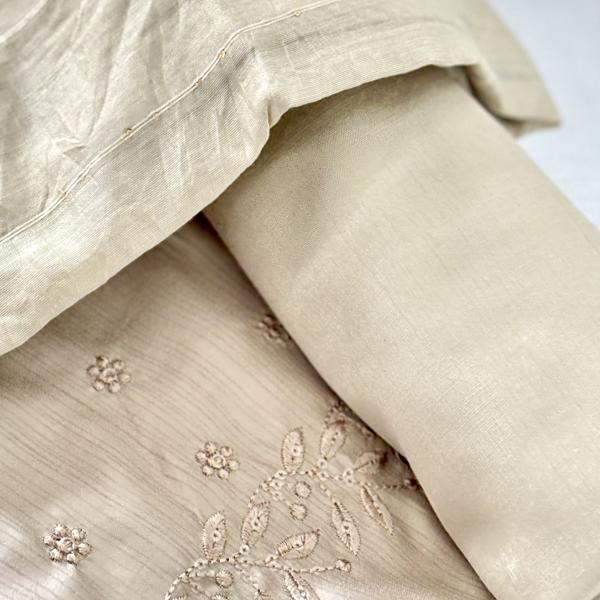 Unstitched churidar silk material