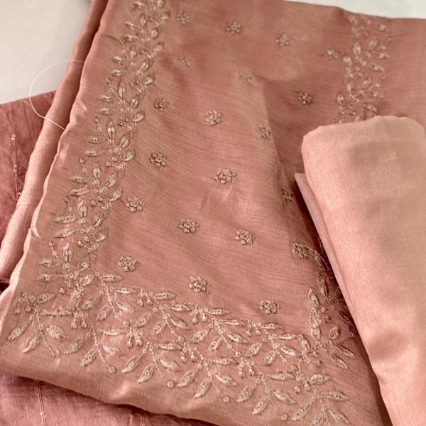 Unstitched churidar silk material
