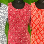 Pack of 3 Multi coloured Slitted Kurti Top for women
