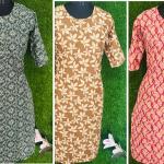 Pack of 3 Multi coloured Slitted Kurti Top for women