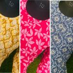 Pack of 3 Multi coloured Slitted Kurti Top for women