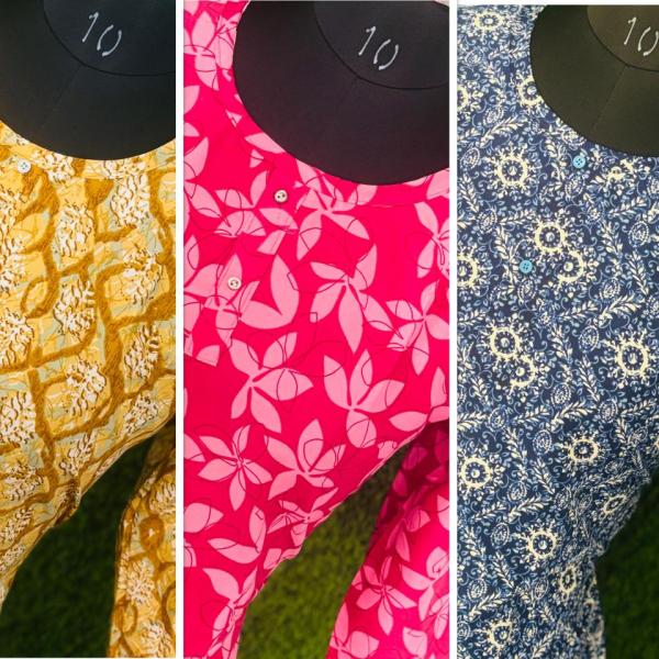 Pack of 3 Multi coloured Slitted Kurti Top for women