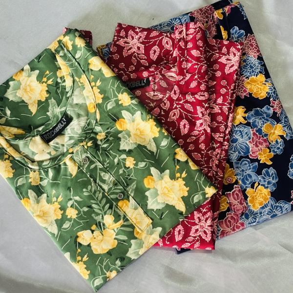 Pack of 3 Multi coloured Slitted Kurti Top for women