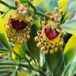 Gold Plate traditional Palakka jhumka earrings for women