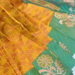 Pure Soft Silk saree with Rich borders and attached blouse piece